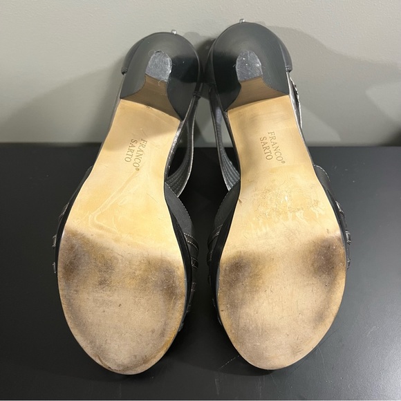 EUC Franco Sarto Metallic Silver and Dark Grey Heels 8.5 - Picture 13 of 15